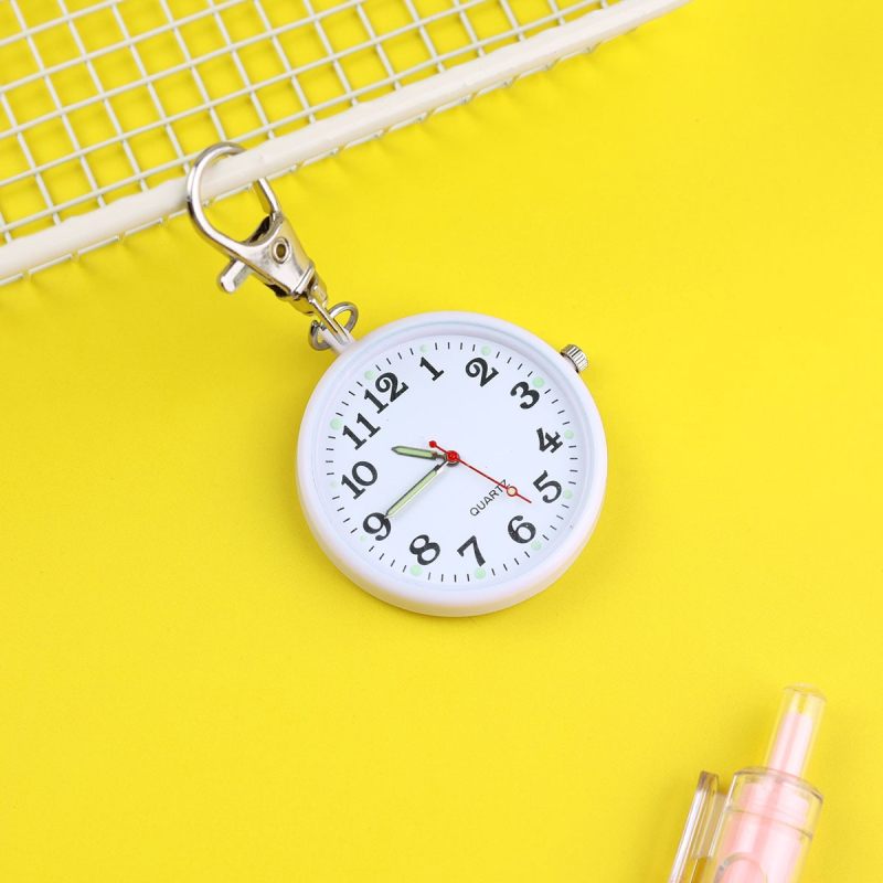 Ρολόι μπρελόκ με κίνηση quartz, στρογγυλός καντράν, πλαστικό περίβλημα, μπαταρία 80mAh, μη αδιάβροχο