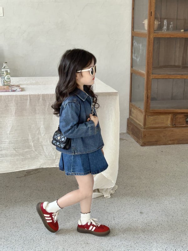 Детско дънково яке в корейски стил, памучно, пролет 2025, едно редово закопчаване, за деца 3-8 години