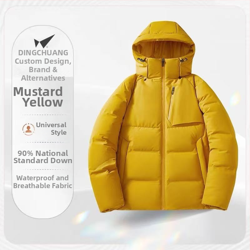 Pūkinė žieminė striukė sportui: atspari vandeniui ir vėjui, ekstremaliai šaltai apsaugai (-30°C–-15°C), 86–90% balto antis pūko užpildas, gobtuvas