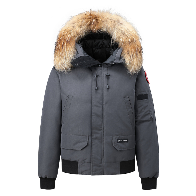 Ekstremaliai šaltam orui lauko striukė su žąsų pūkais, trumpas siluetas su piloto kapucīšu, 300 g pūkų užpildo, 86–90% žąsų pūkų, vėjo ir vandeniui atspari