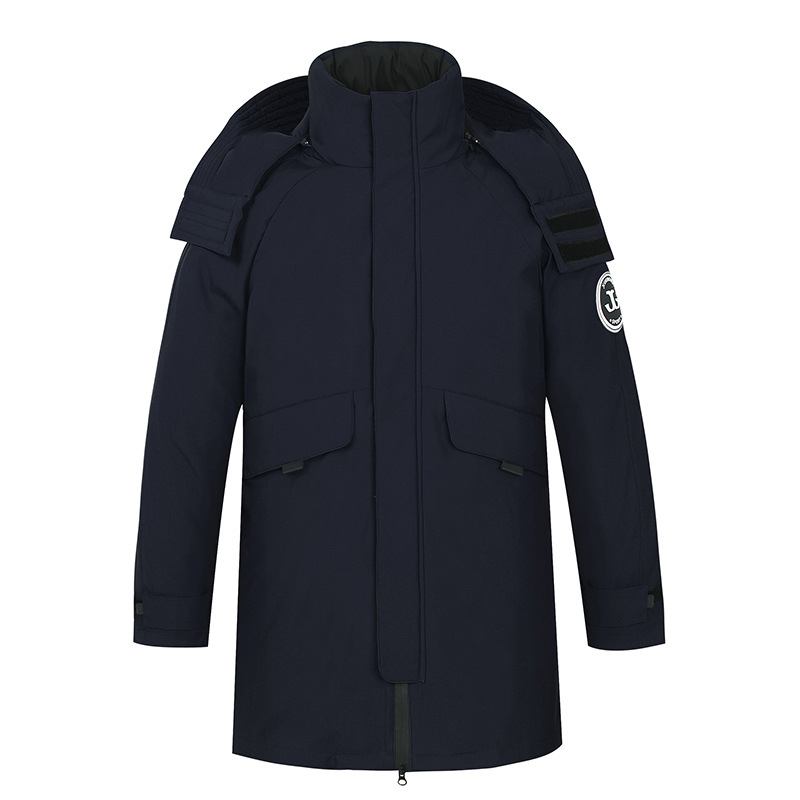 Snow Bona мъжко пухено яке със сваляща се подплата, 600 пухово перо, водоустойчиво и ветроустойчиво, средна дължина, качулка, широка кройка