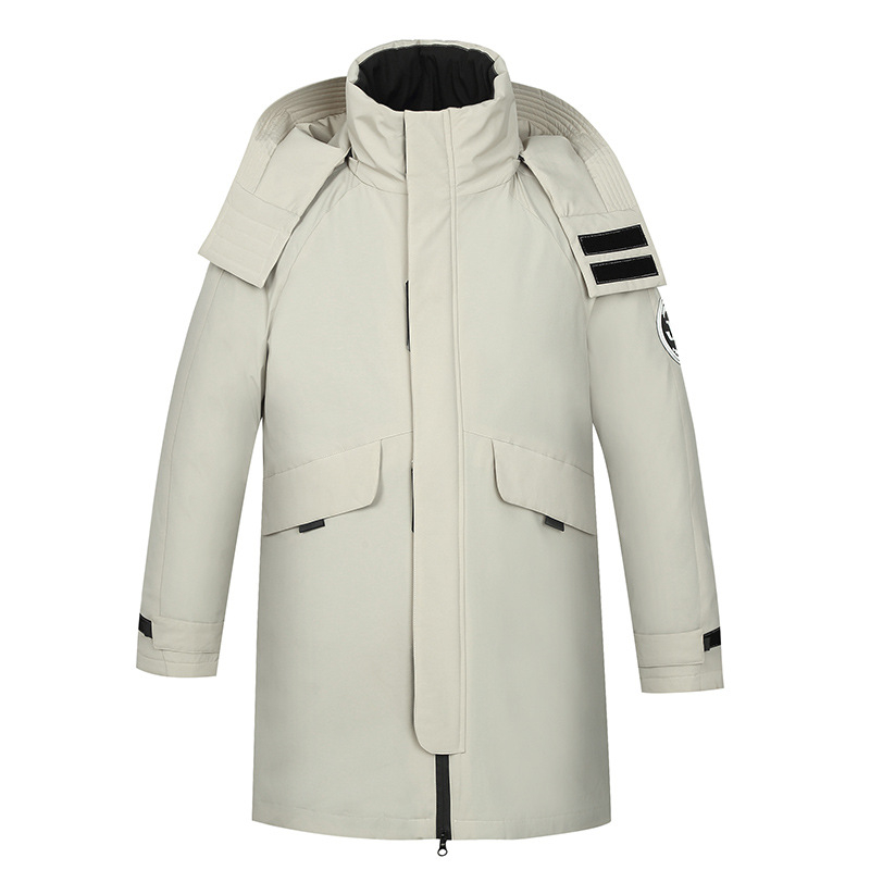 Snow Bona мъжко пухено яке със сваляща се подплата, 600 пухово перо, водоустойчиво и ветроустойчиво, средна дължина, качулка, широка кройка