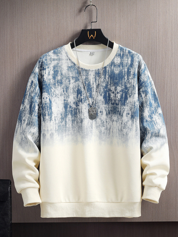 Muški sweatshirt, pionirski dizajn, pulover, jesen 2024, mješavina poliestera, širok kroj