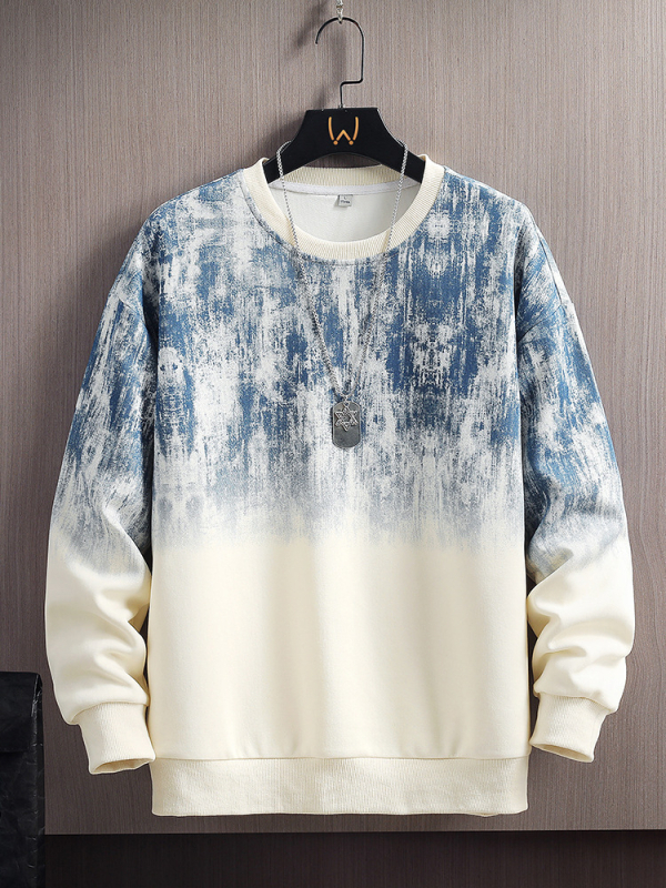 Muški sweatshirt, pionirski dizajn, pulover, jesen 2024, mješavina poliestera, širok kroj