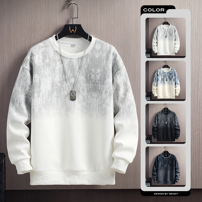 Muški sweatshirt, pionirski dizajn, pulover, jesen 2024, mješavina poliestera, širok kroj