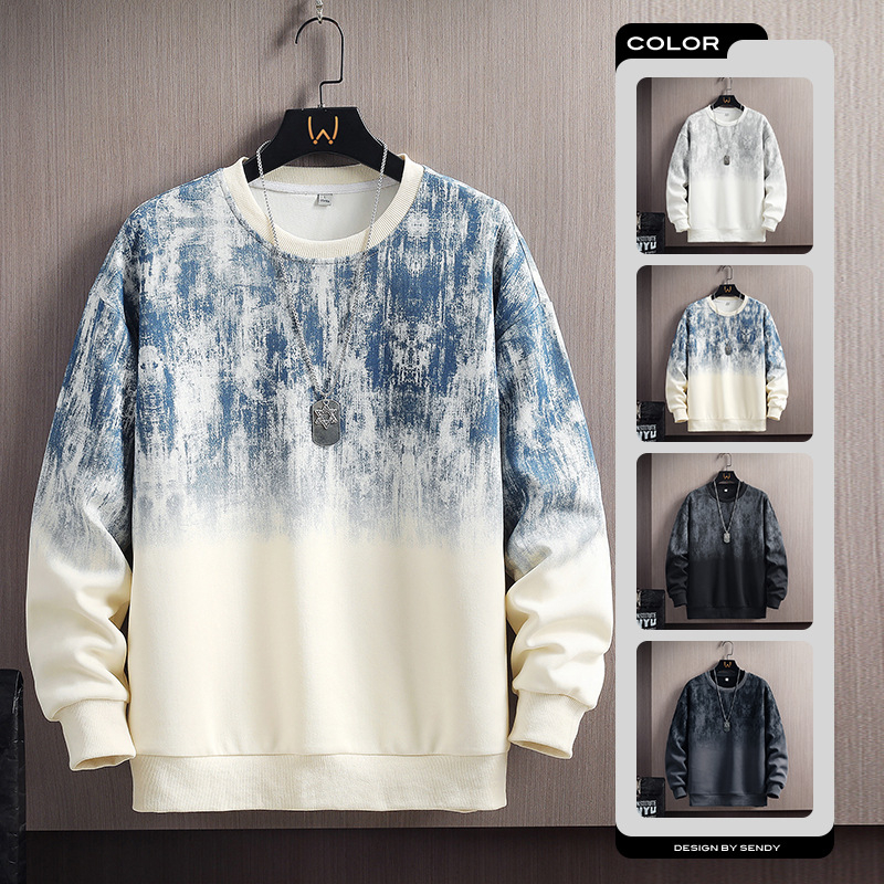 Muški sweatshirt, pionirski dizajn, pulover, jesen 2024, mješavina poliestera, širok kroj