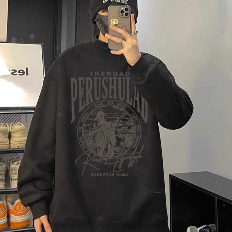 Velur hoodie s kapuljom, širokog kroja, okrugli izrez, dugi rukavi