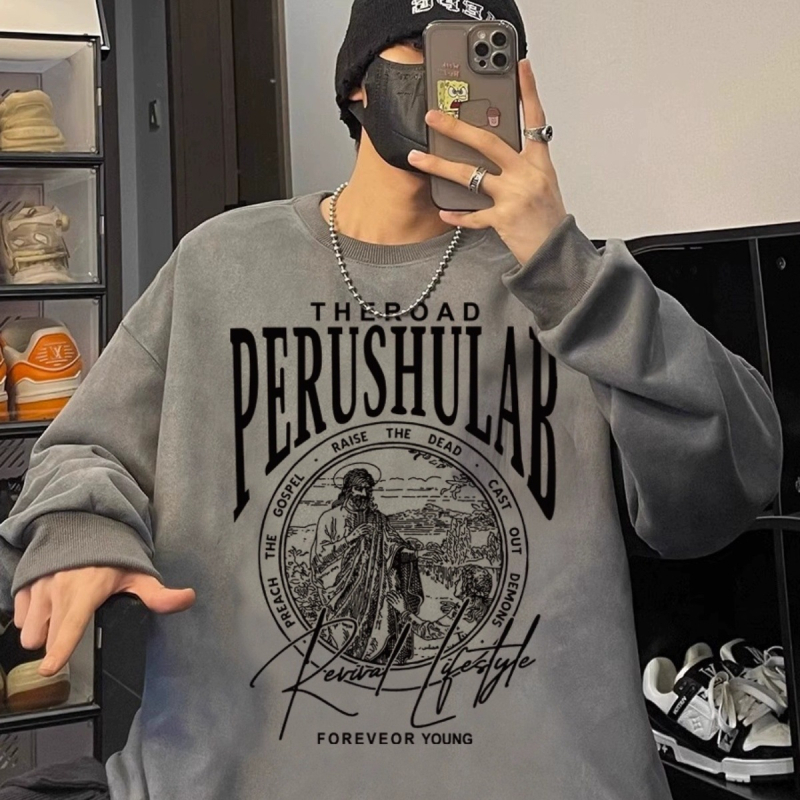Velur hoodie s kapuljom, širokog kroja, okrugli izrez, dugi rukavi