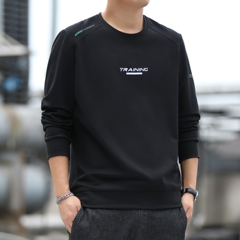Muški pamučni sweatshirt s dugim rukavima, opuštenog kroja, okrugli izrez, grafički ispis, džep