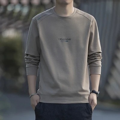 Muški pamučni sweatshirt s dugim rukavima, opuštenog kroja, okrugli izrez, grafički ispis, džep