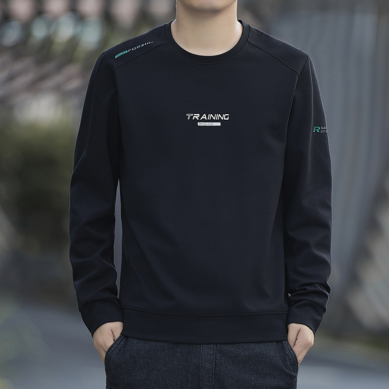 Muški pamučni sweatshirt s dugim rukavima, opuštenog kroja, okrugli izrez, grafički ispis, džep