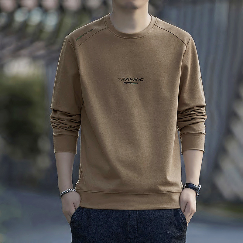 Muški pamučni sweatshirt s dugim rukavima, opuštenog kroja, okrugli izrez, grafički ispis, džep