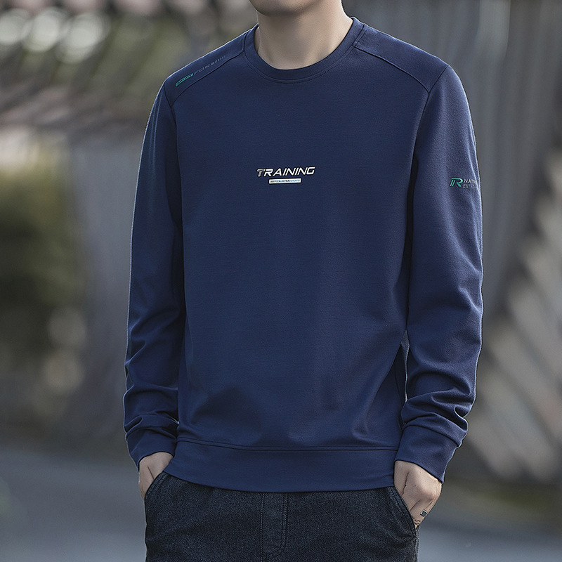 Muški pamučni sweatshirt s dugim rukavima, opuštenog kroja, okrugli izrez, grafički ispis, džep