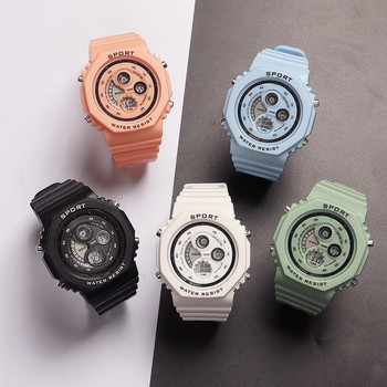 Ρολόι μονόκερος με ηλεκτρονικό μηχανισμό, ψηφιακή οθόνη, φωτεινή λειτουργία, πλαστικό περίβλημα, λουράκι από σιλικόνη