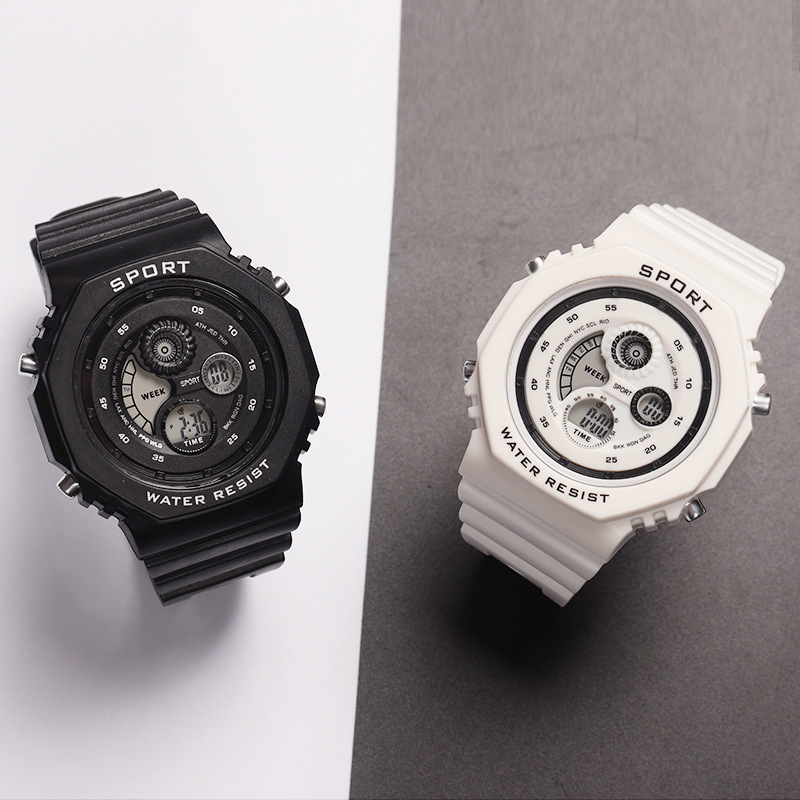 Ρολόι μονόκερος με ηλεκτρονικό μηχανισμό, ψηφιακή οθόνη, φωτεινή λειτουργία, πλαστικό περίβλημα, λουράκι από σιλικόνη