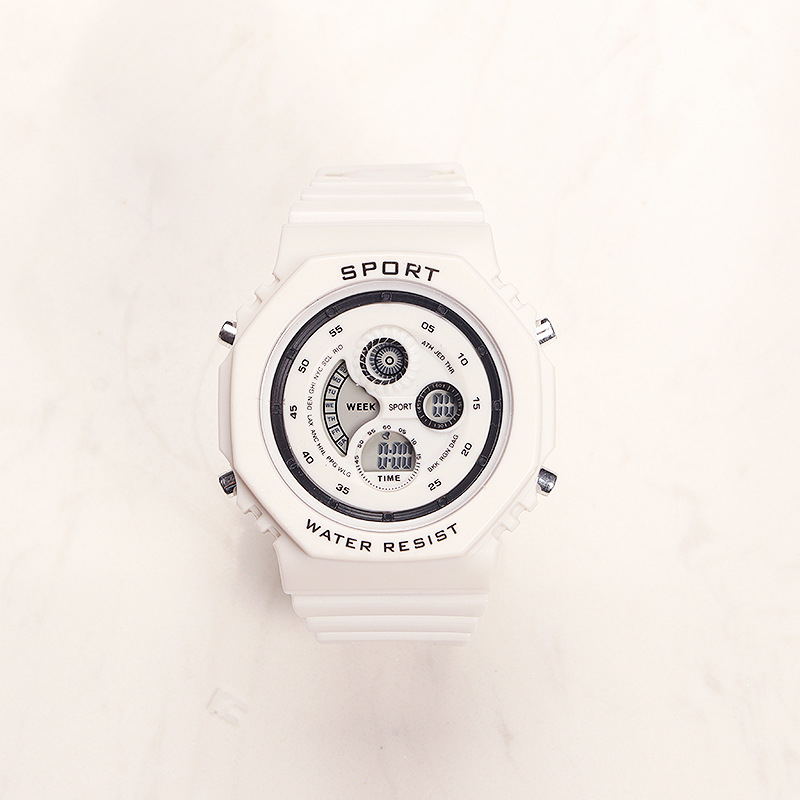 Ρολόι μονόκερος με ηλεκτρονικό μηχανισμό, ψηφιακή οθόνη, φωτεινή λειτουργία, πλαστικό περίβλημα, λουράκι από σιλικόνη