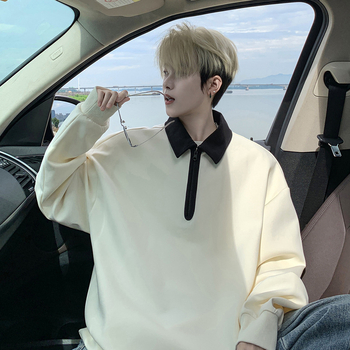 Duks s ovratnikom tip Lapel, polu-zip, poliester 96%+