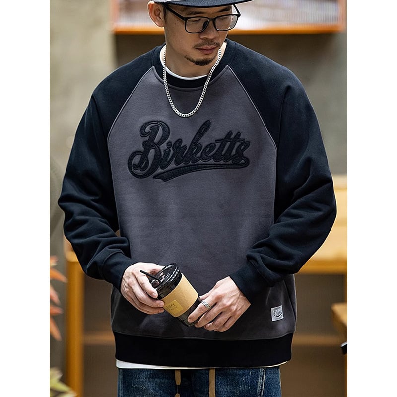 Muški sweatshirt s flisom, okrugli ovratnik, dugi rukavi, 96% poliester