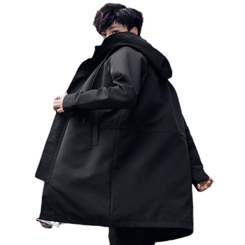 Vyrų ilgasis paltas su gobtuvu ir užtrauktuku – ruduo 2024