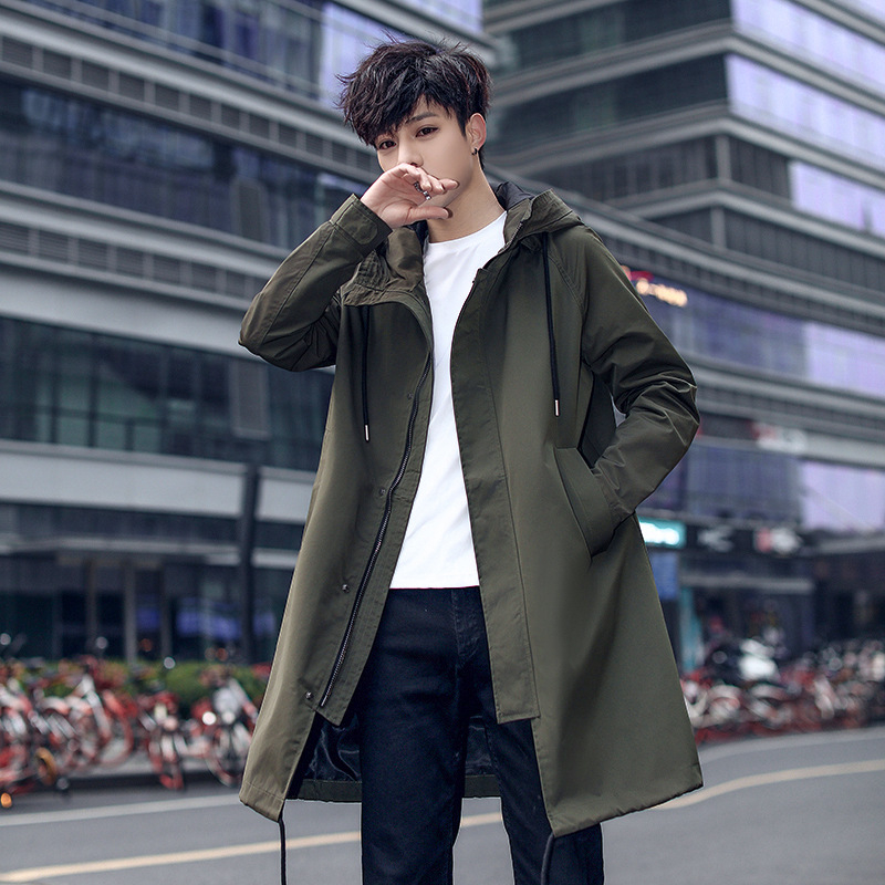 Vyrų ilgasis paltas su gobtuvu ir užtrauktuku – ruduo 2024