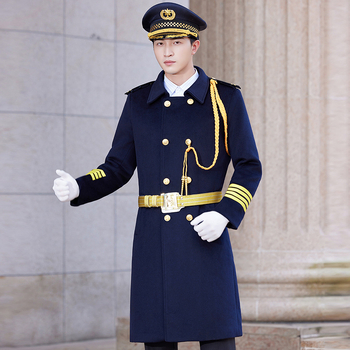 Žieminis darbinis paltas su dvigubu užsegimu, kiilotuotas storas vilnos-poliesterio audinys, pamušalas poliesteris, daug kišenių