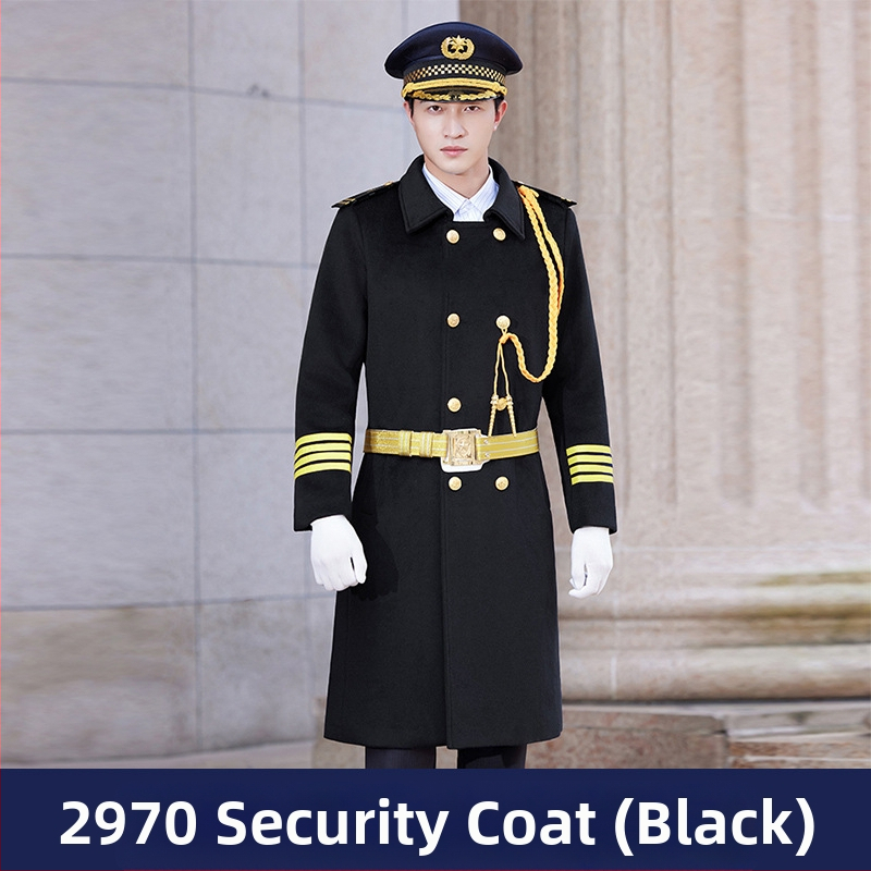 Žieminis darbinis paltas su dvigubu užsegimu, kiilotuotas storas vilnos-poliesterio audinys, pamušalas poliesteris, daug kišenių