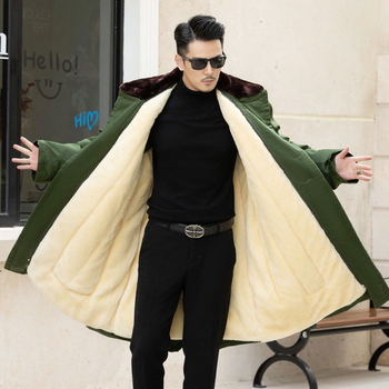 Ilgas medvilnės mišinio paltas su aksominiu pamušalu, dvigubu užsegimu