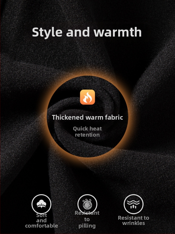 Vyrinis vilnonis paltas su kubanų apykakle, dvigubai užsegamas, storas, vidutinio ilgio