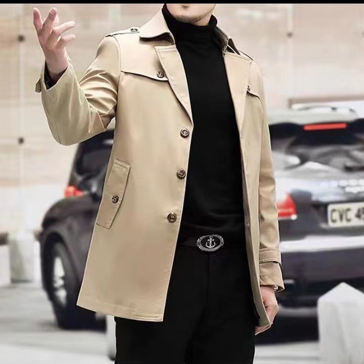 Vyrų vidutinio ilgio paltas, biuro stiliaus, kostiumo apykaklė, vieno mygtuko užsegimas, reversinis