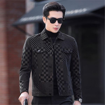 Кожено яке от истинска кожа, корейски стил, яка с ревър, тясна кройка, пролет 2023