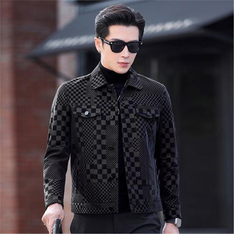 Кожено яке от истинска кожа, корейски стил, яка с ревър, тясна кройка, пролет 2023