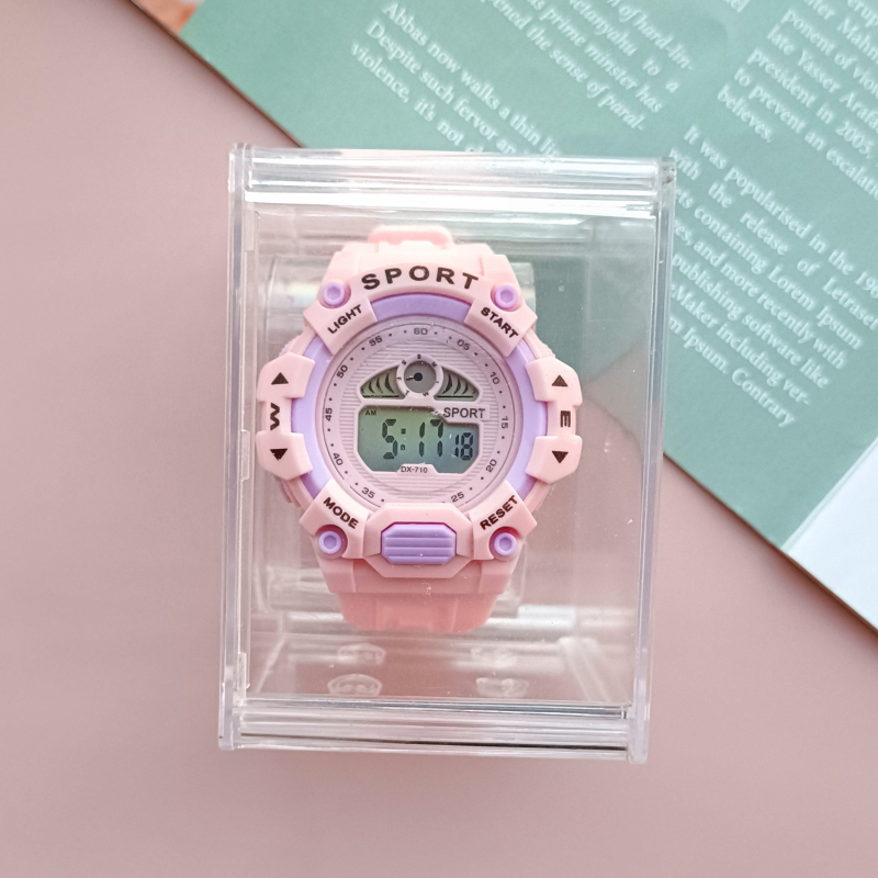 Ηλεκτρονικό ρολόι μαθητών με ψηφιακή οθόνη, αδιάβροχο, στρογγυλό περίβλημα ABS και λουρί PVC