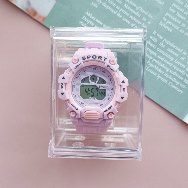 Ηλεκτρονικό ρολόι μαθητών με ψηφιακή οθόνη, αδιάβροχο, στρογγυλό περίβλημα ABS και λουρί PVC