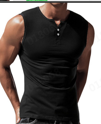 Muški bezruk T-shirt vest, slobodan kroj, okrugli izrez, poliester 30%, Milk Silk Sanding tkanina