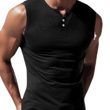 Muški bezruk T-shirt vest, slobodan kroj, okrugli izrez, poliester 30%, Milk Silk Sanding tkanina