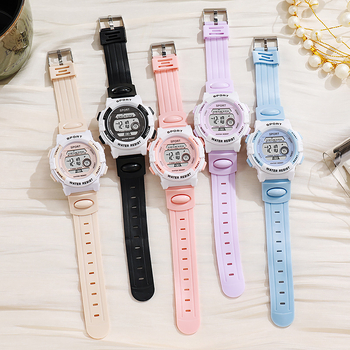 Ηλεκτρονικό ρολόγι για κορίτσια – προγραμματισμός ώρας και ημερομηνίας, συναγερμός δευτερολέπτων, πολύχρωμα φώτα, οθόνη αριθμών, ηλεκτρονικός μηχανισμός κίνησης