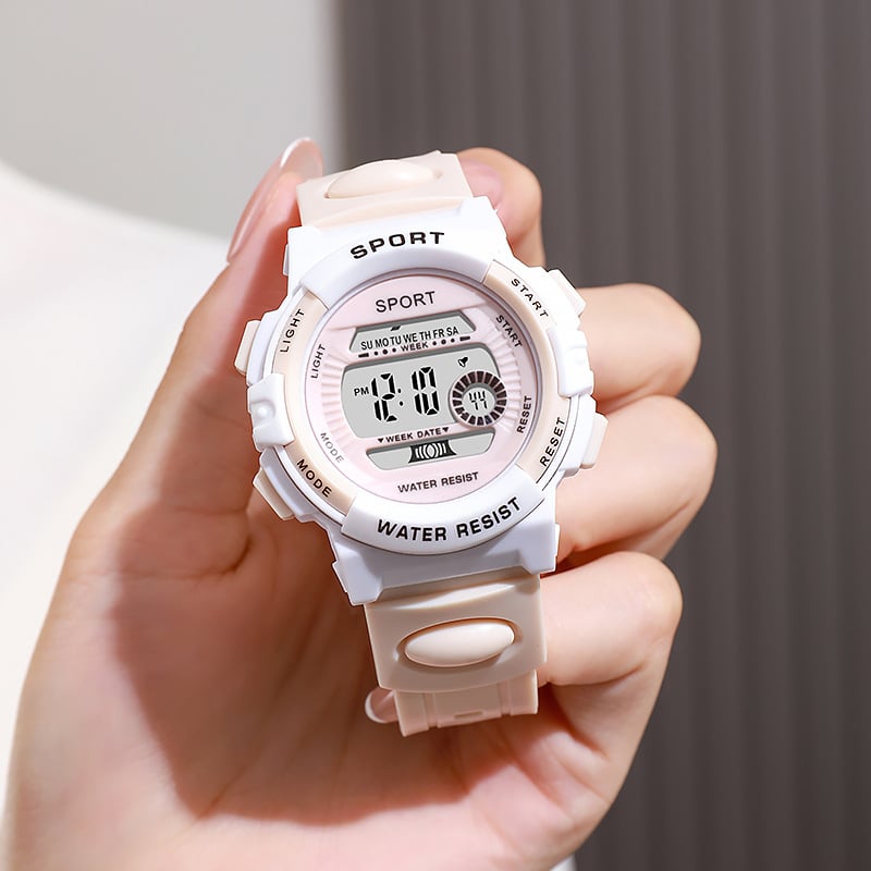 Ηλεκτρονικό ρολόγι για κορίτσια – προγραμματισμός ώρας και ημερομηνίας, συναγερμός δευτερολέπτων, πολύχρωμα φώτα, οθόνη αριθμών, ηλεκτρονικός μηχανισμός κίνησης