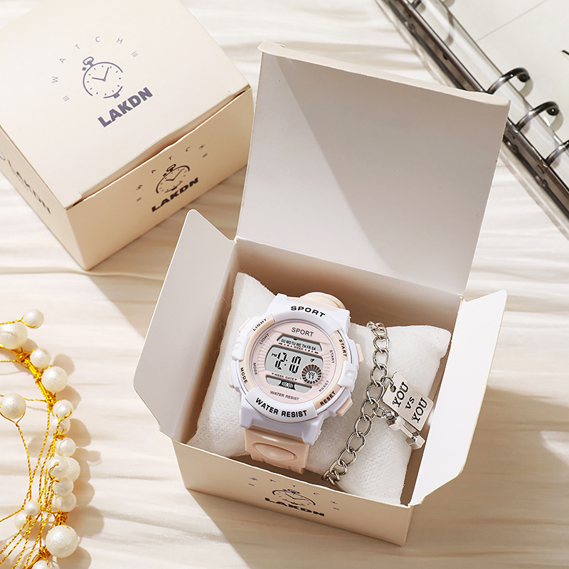 Ηλεκτρονικό ρολόγι για κορίτσια – προγραμματισμός ώρας και ημερομηνίας, συναγερμός δευτερολέπτων, πολύχρωμα φώτα, οθόνη αριθμών, ηλεκτρονικός μηχανισμός κίνησης