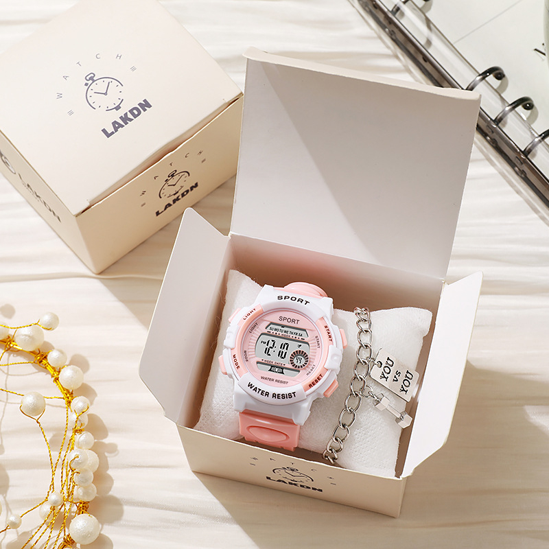 Ηλεκτρονικό ρολόγι για κορίτσια – προγραμματισμός ώρας και ημερομηνίας, συναγερμός δευτερολέπτων, πολύχρωμα φώτα, οθόνη αριθμών, ηλεκτρονικός μηχανισμός κίνησης