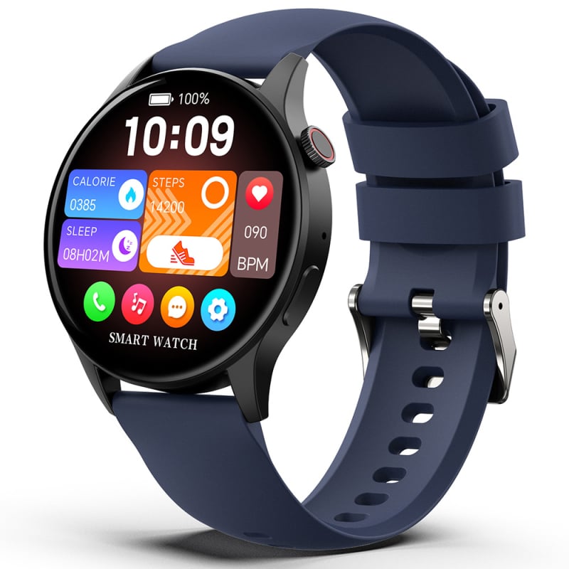 Nutikas veresuhkru jälgimisega kell vererõhu, südame löögisageduse, vere hapniku ja une jälgimisega | Ümmargune ekraan