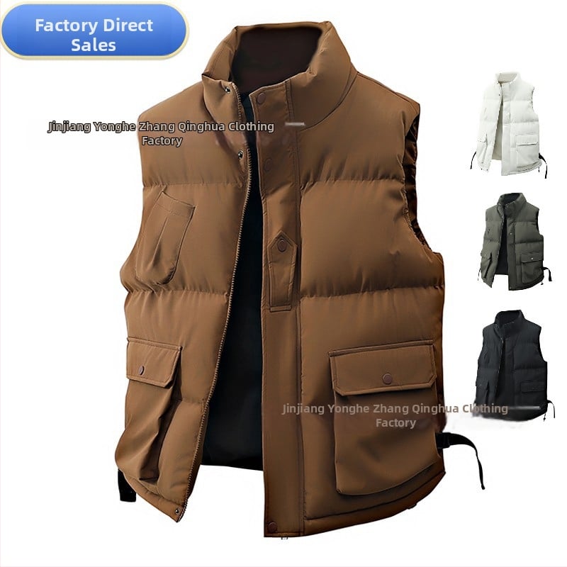 Vyrinė liemenė be rankovių su stovimu apykakle, poliesterio užpildas ir pamušalas, Korėjos stilius