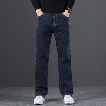 Muške traperice s ravnim krojem i opuštenim krojem, iznutra fleece, pamuk denim, jesen 2025