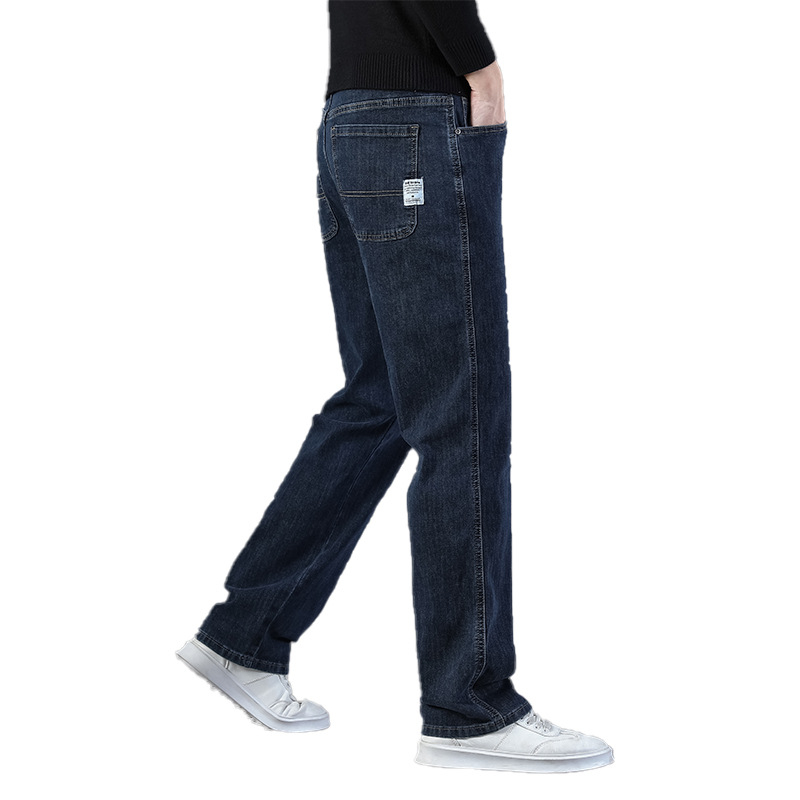 Muške traperice s ravnim krojem i opuštenim krojem, iznutra fleece, pamuk denim, jesen 2025