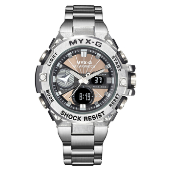 Vyriskas saulės energijos elektroninis laikrodis, atsparus vandeniui iki 50 m, 53 mm ciferblatas, pasaulio laikas, nerūdijančio plieno dirželis