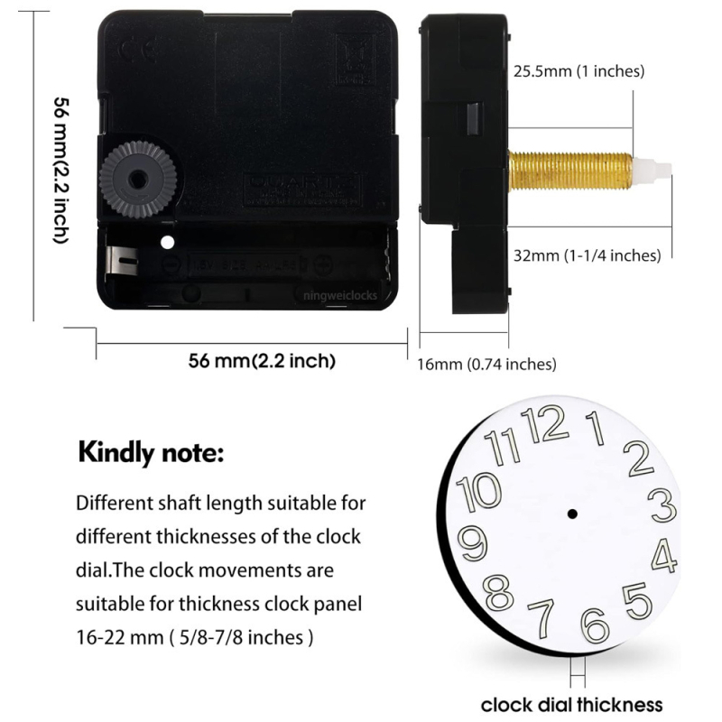 Quartz mehanizam za DIY križićni sat – tih rad, glatka sekundna ručica, metalno kućište, moderan minimalistički stil