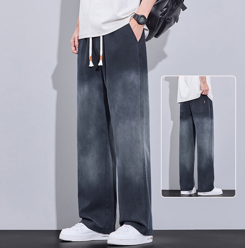 Muške traperice s gradientom uzorka zvjezdanog neba, opušten kroj ravnih nogavica, 2025 proljeće–jesen, casual streetwear