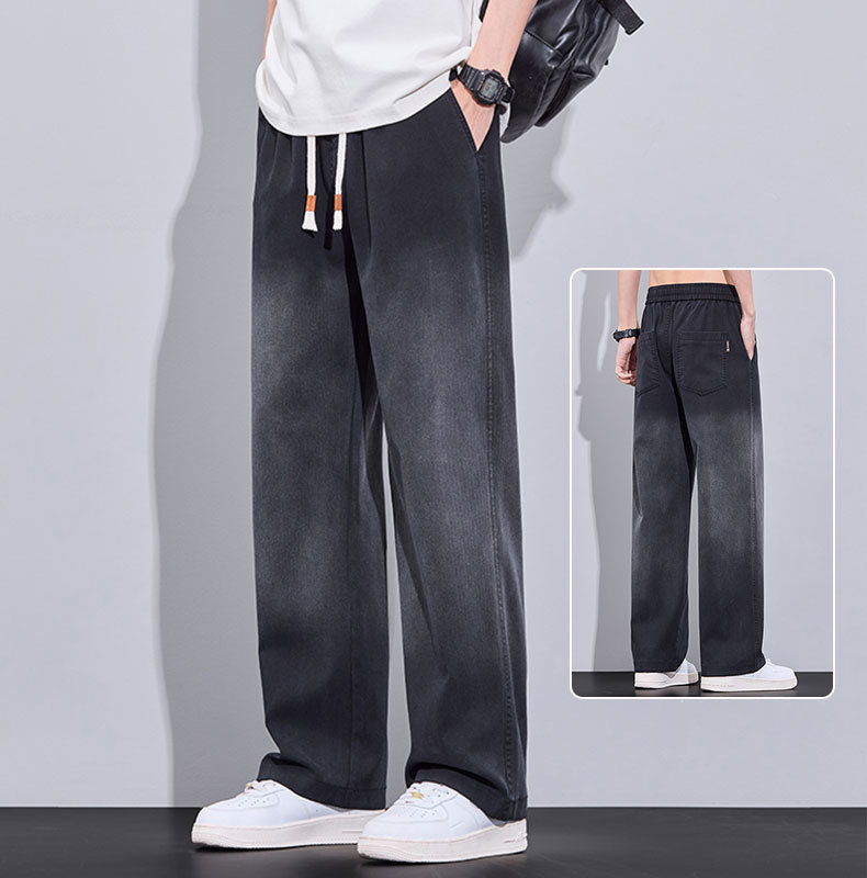 Muške traperice s gradientom uzorka zvjezdanog neba, opušten kroj ravnih nogavica, 2025 proljeće–jesen, casual streetwear