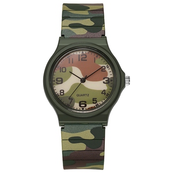 Ceas pentru copii, quartz, stil militar, afișaj analog cu cifre, mecanism Seagull SL68, curea TPU