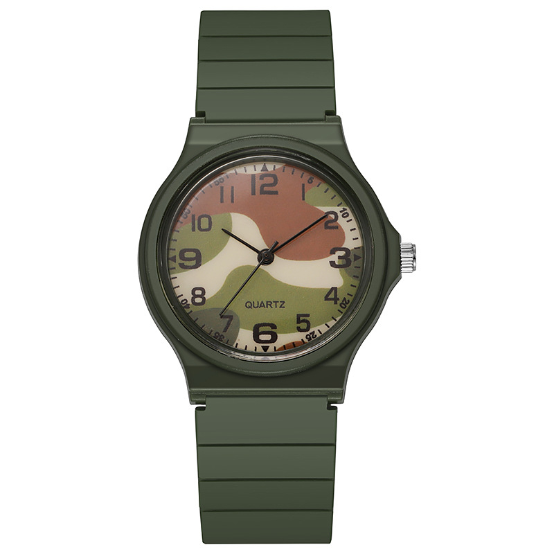 Ceas pentru copii, quartz, stil militar, afișaj analog cu cifre, mecanism Seagull SL68, curea TPU