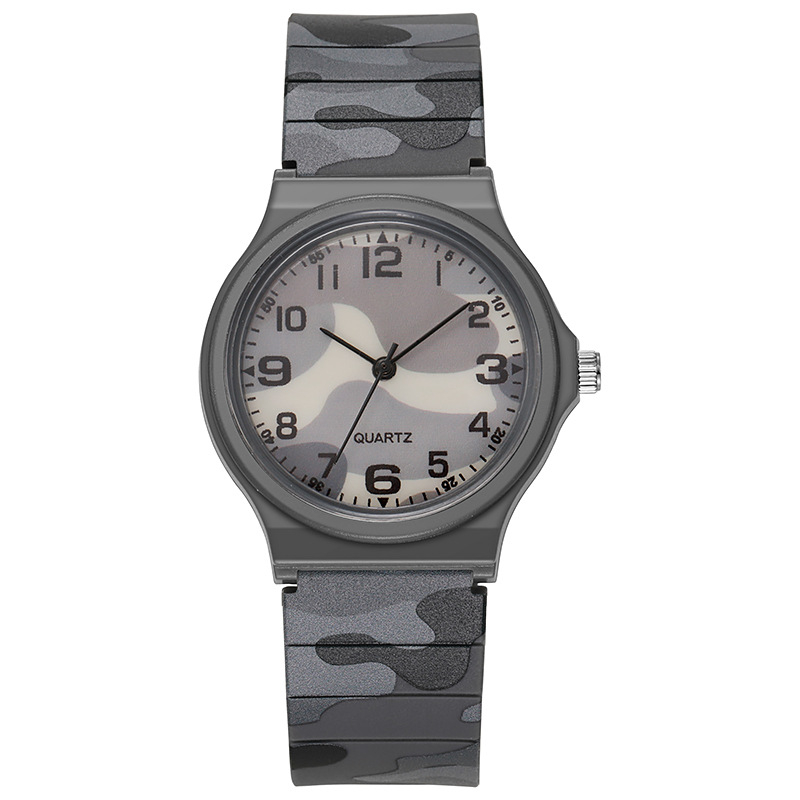 Ceas pentru copii, quartz, stil militar, afișaj analog cu cifre, mecanism Seagull SL68, curea TPU